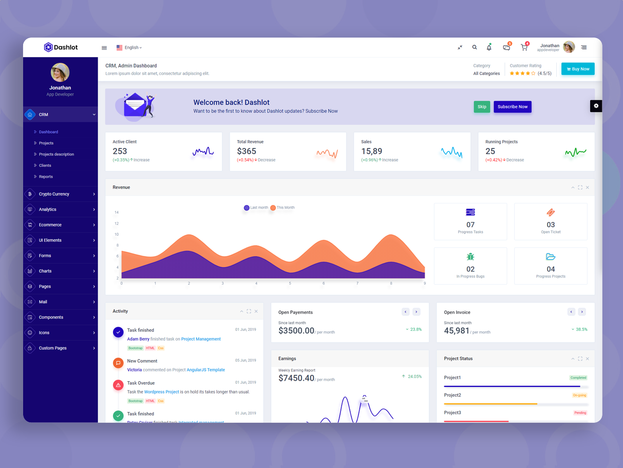 Dashlot-Bootstrap Admin & Dashboard Html Template